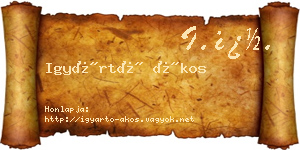 Igyártó Ákos névjegykártya