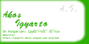 akos igyarto business card